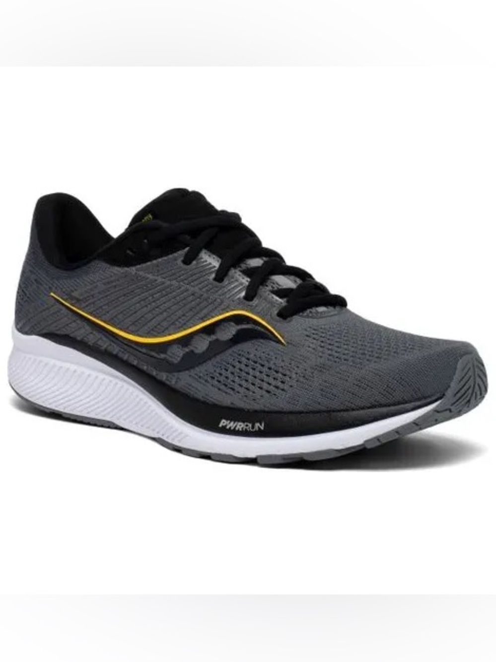 SAUCONY GUIDE 14 RUNNING SHOES SIZE 13 Charcoal Gray/VisiGold Sneakers
